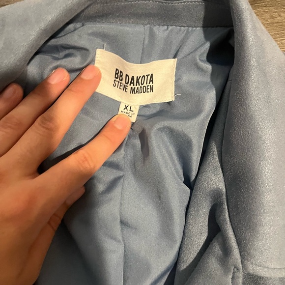 BB Dakota Blue Leather Moto Jacket - Picture 2 of 5